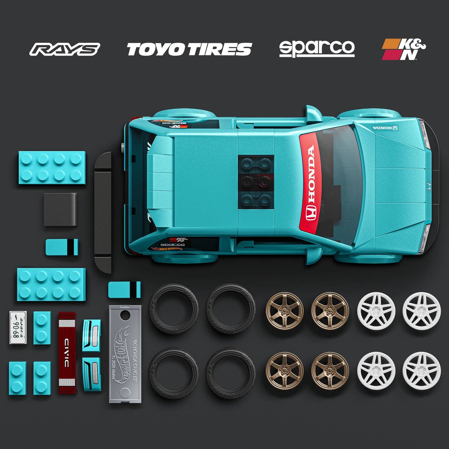 Hot Wheels Custom '90 Honda Civic EF Building Set