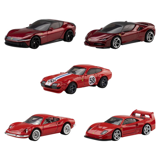 Hot Wheels Ferrari F1 Race Car Set, 5-Pack