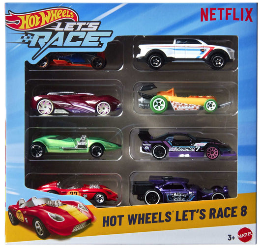 Hot Wheels Let's Race 8-Pack, 1:64 Scale Cars Set