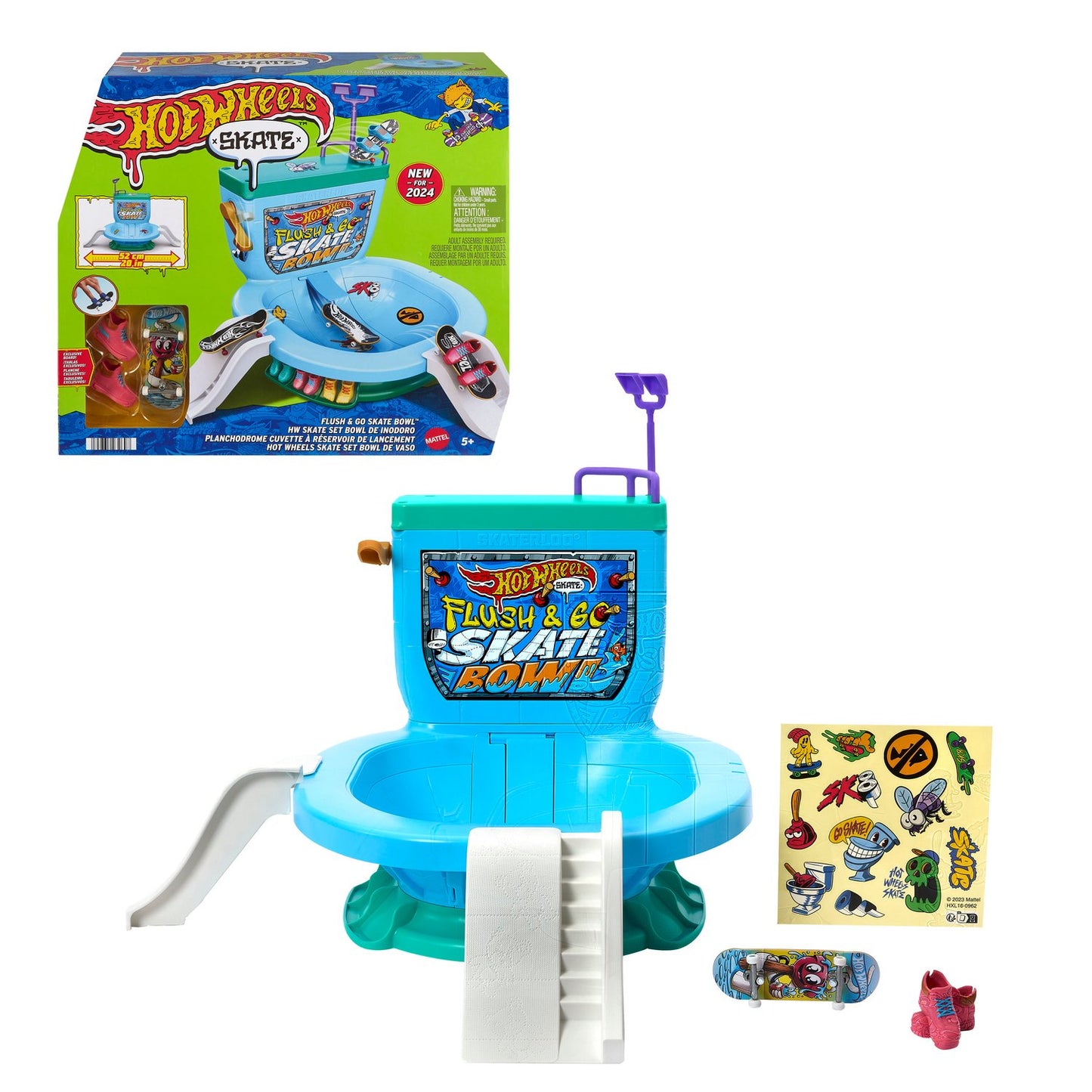 Hot Wheels Skate Flush & Go Skate Bowl