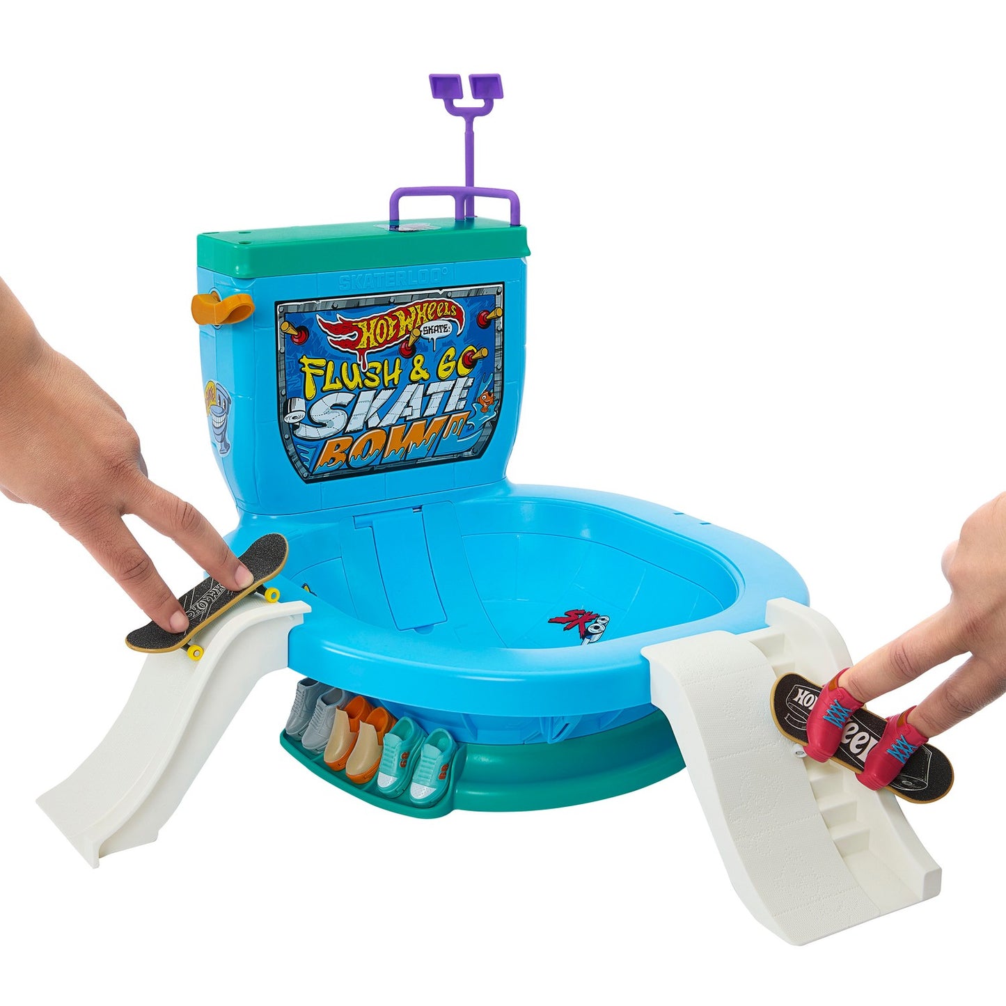 Hot Wheels Skate Flush & Go Skate Bowl