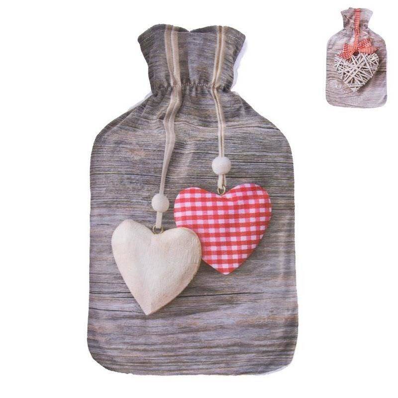 Hot water bottle in a heart-shaped cover 1.6 l