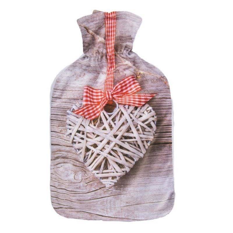 Hot water bottle in a heart-shaped cover 1.6 l