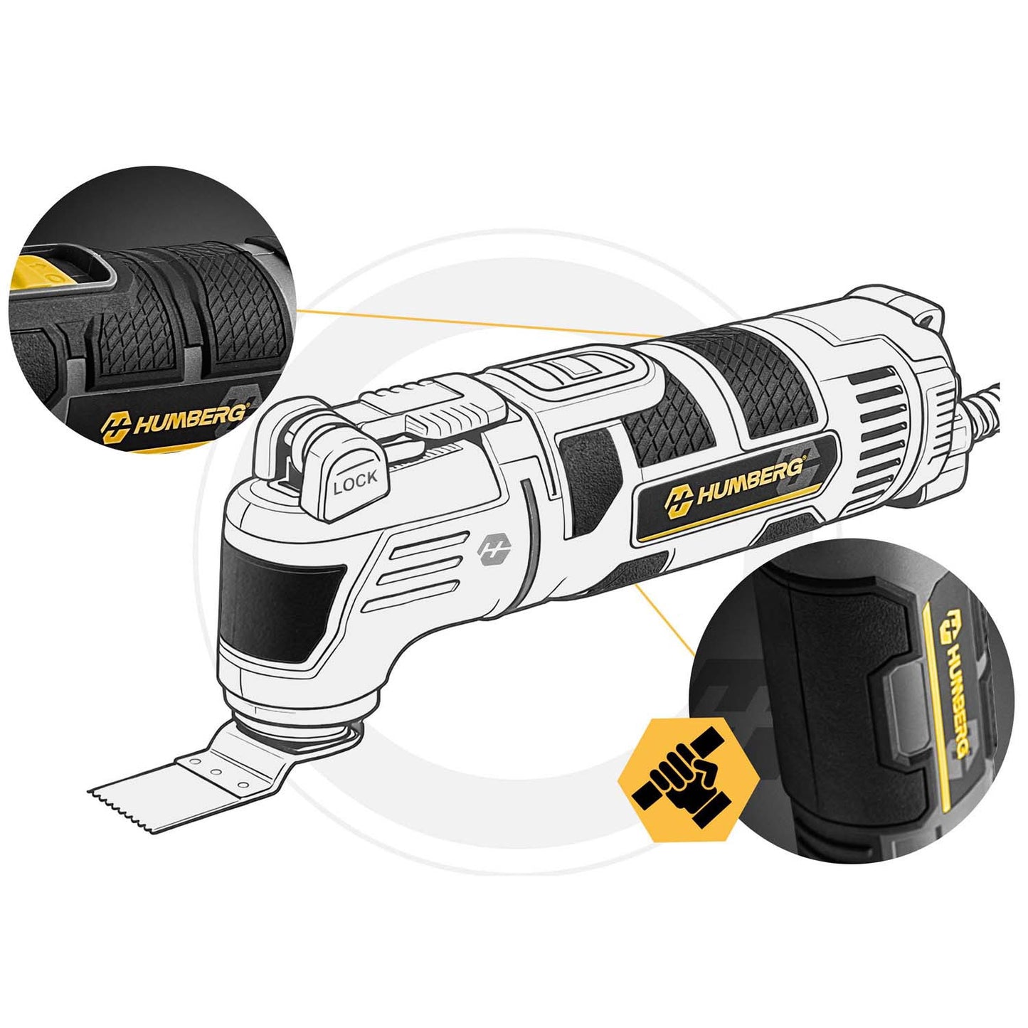 Humberg HM-414 310W orbital sander, multi-sander, polisher