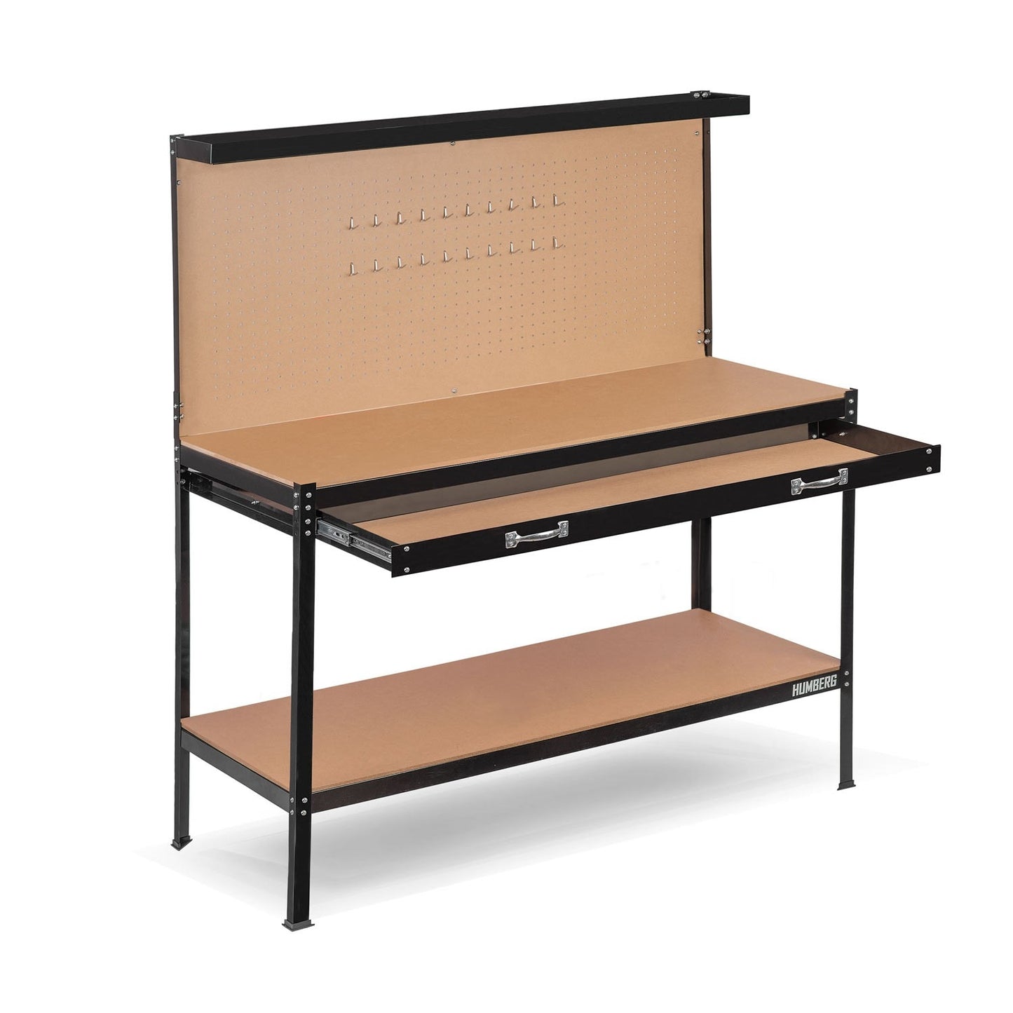Humberg HM-590 black workshop work table with drawer
