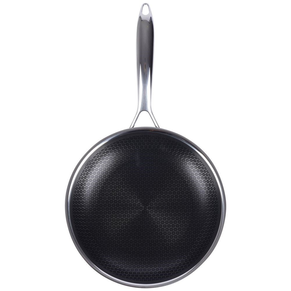 Hybrid Frying Pan: Non-stick & Stainless Steel, Metal Utensils OK