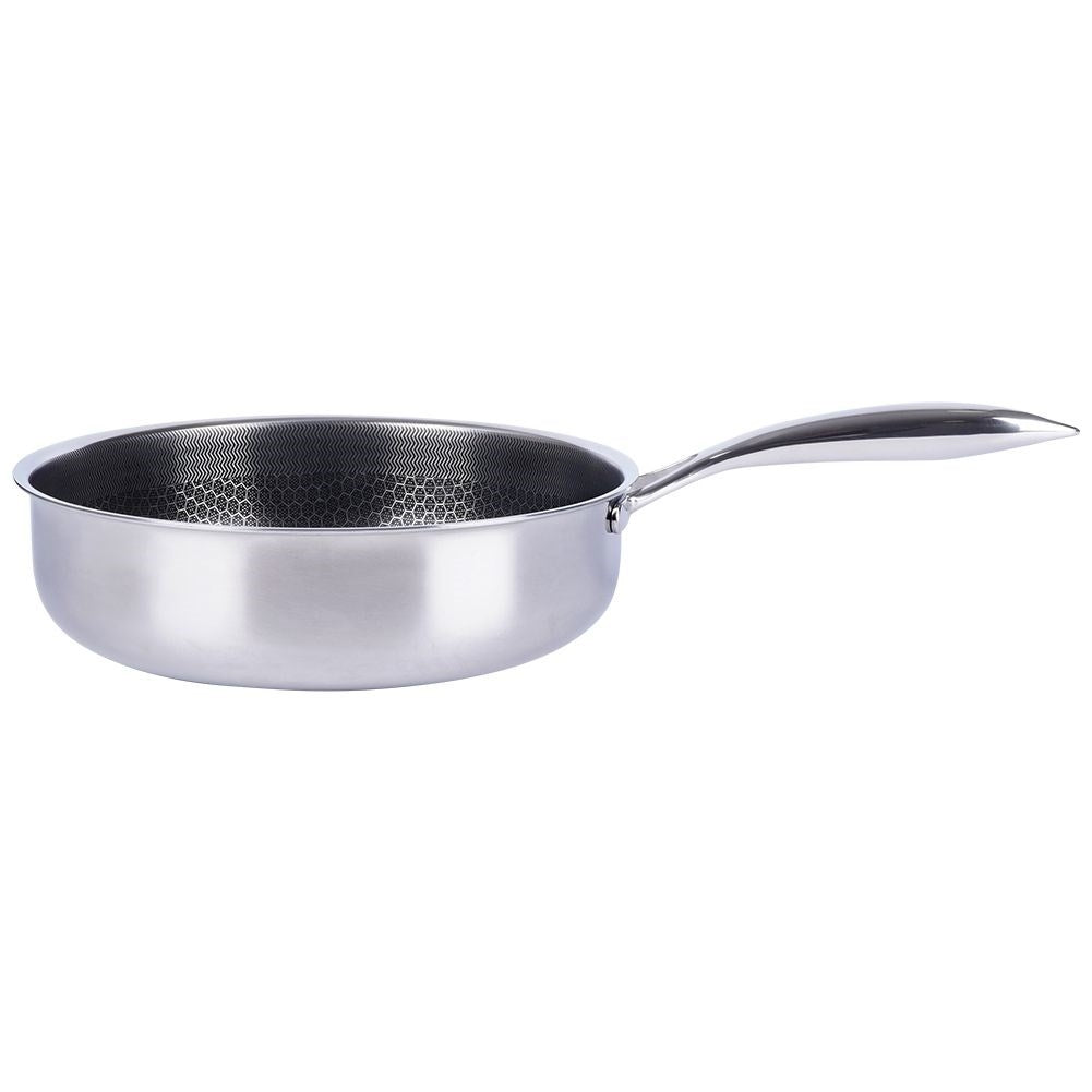 Hybrid frying pan: Non-stick, stainless, metal utensil safe