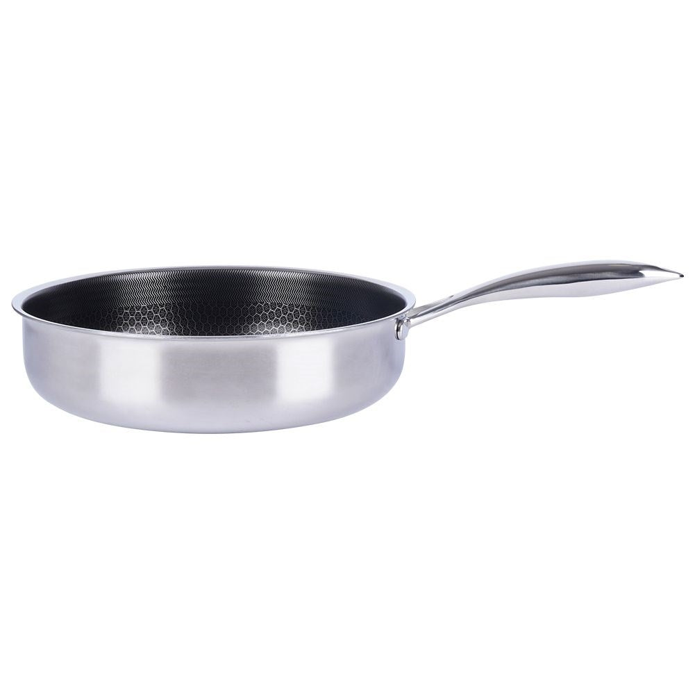 Hybrid frying pan: Non-stick, stainless steel, metal utensils