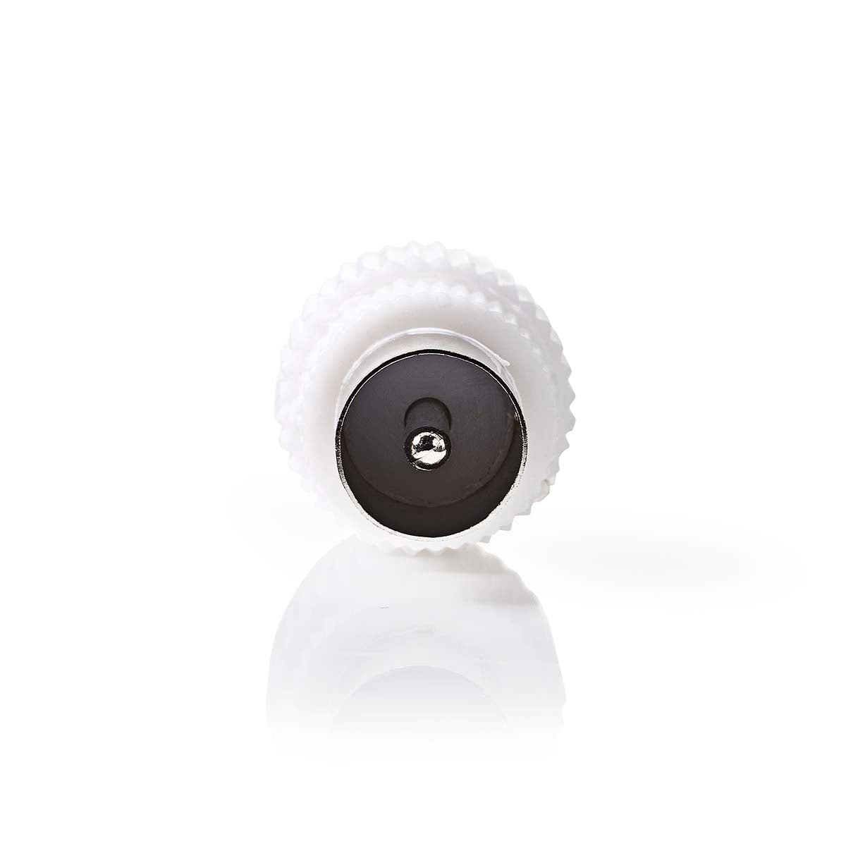 IEC (Coax) Connector | Straight | Male | Nickel Plated | 75 Ohm | Screw | Cable input diameter: 7.0 mm | Metal / PVC | White | 2 pcs | Box