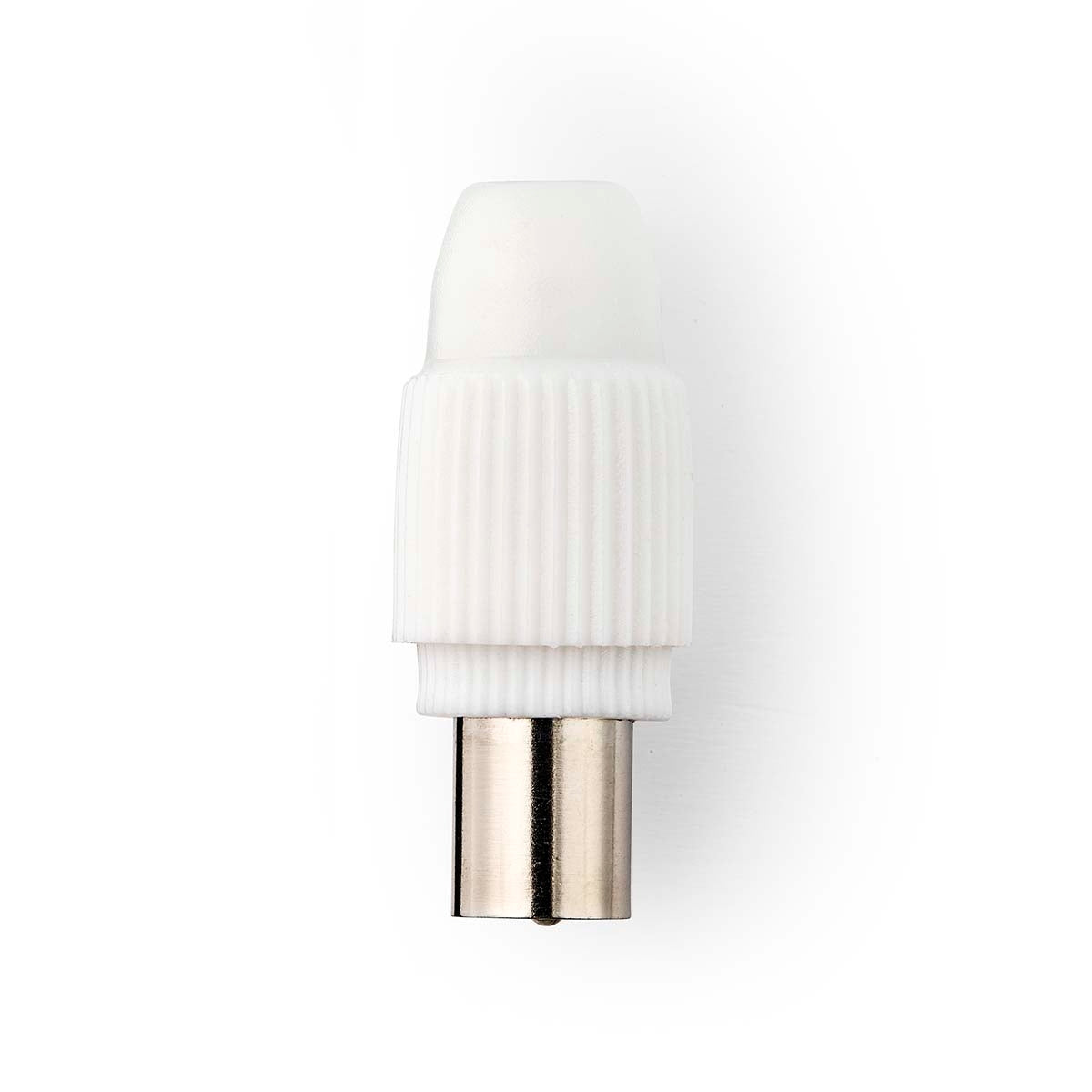IEC (Coax) Connector | Straight | Male | Nickel Plated | 75 Ohm | Screw | Cable input diameter: 7.0 mm | Metal / PVC | White | 2 pcs | Box