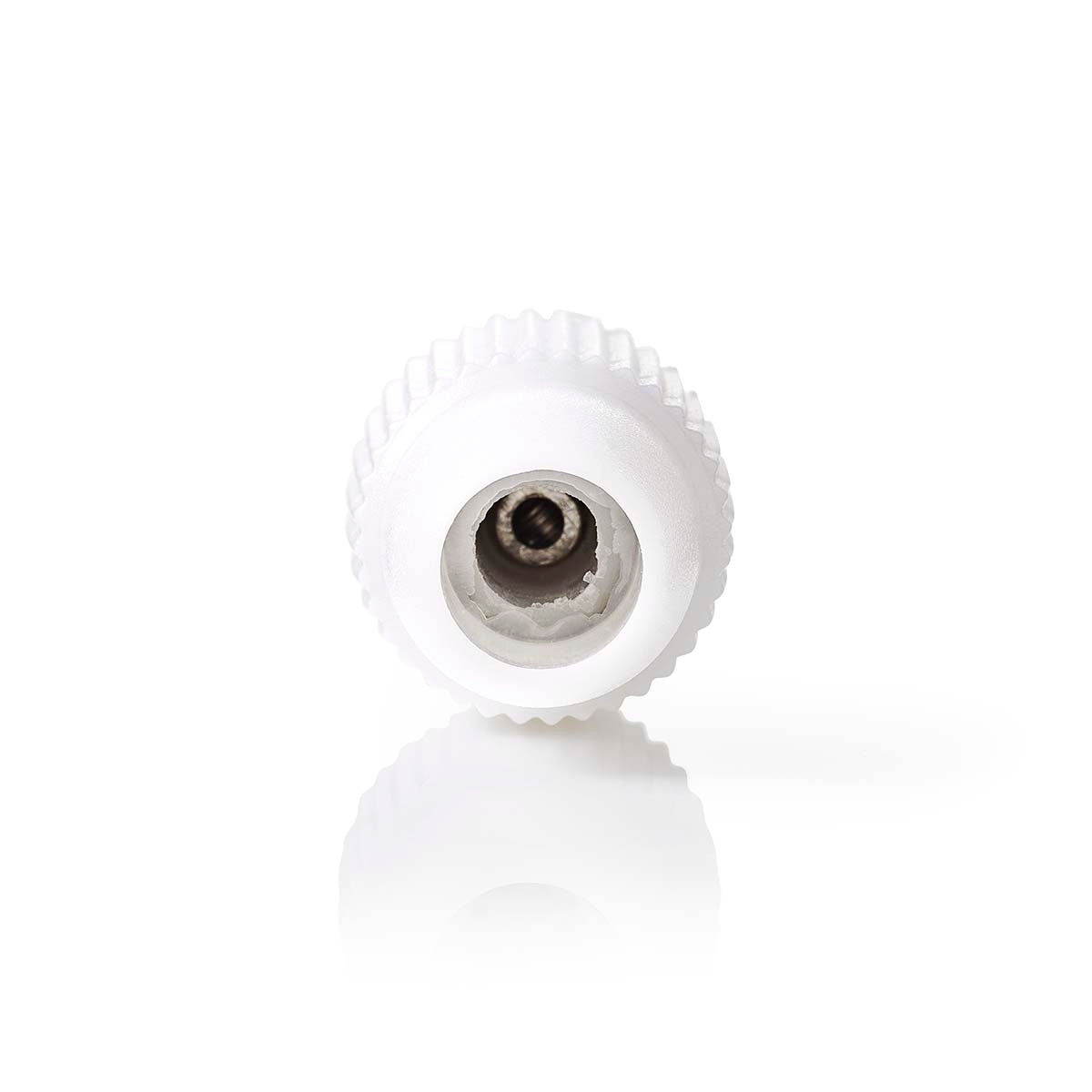 IEC (Coax) Connector | Straight | Male | Nickel Plated | 75 Ohm | Screw | Cable input diameter: 7.0 mm | Metal / PVC | White | 2 pcs | Box