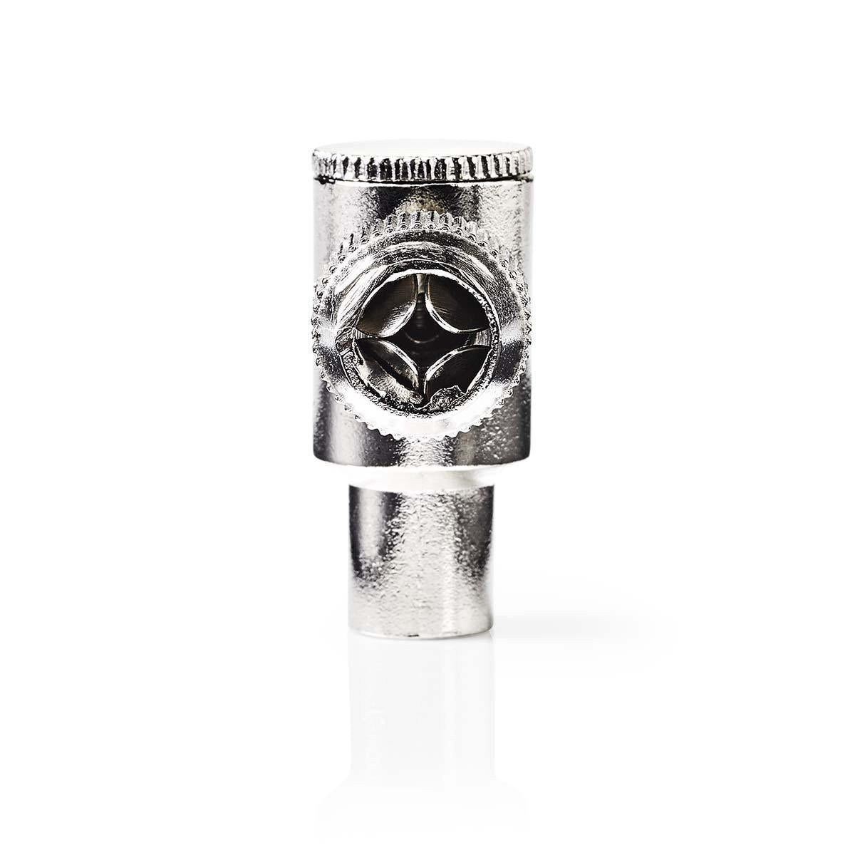 IEC (coax) | Angled | Male | Nickel Plated | 75 Ohm | Screw | Cable input diameter: 7.0 mm | Metal | Silver | 2 pcs. | Envelope