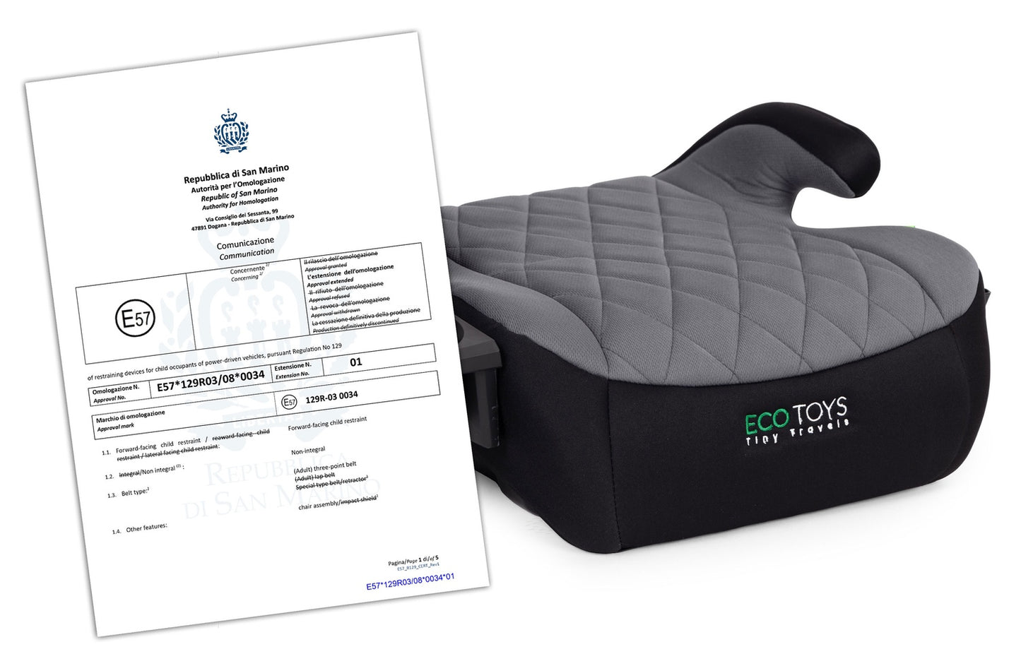ISOFIX Car Booster Seat with Cup Holder, 125-150 cm