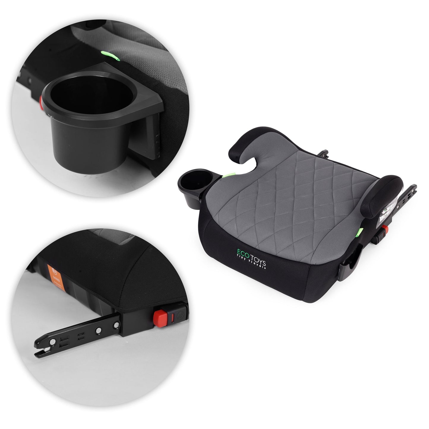 ISOFIX Car Booster Seat with Cup Holder, 125-150 cm