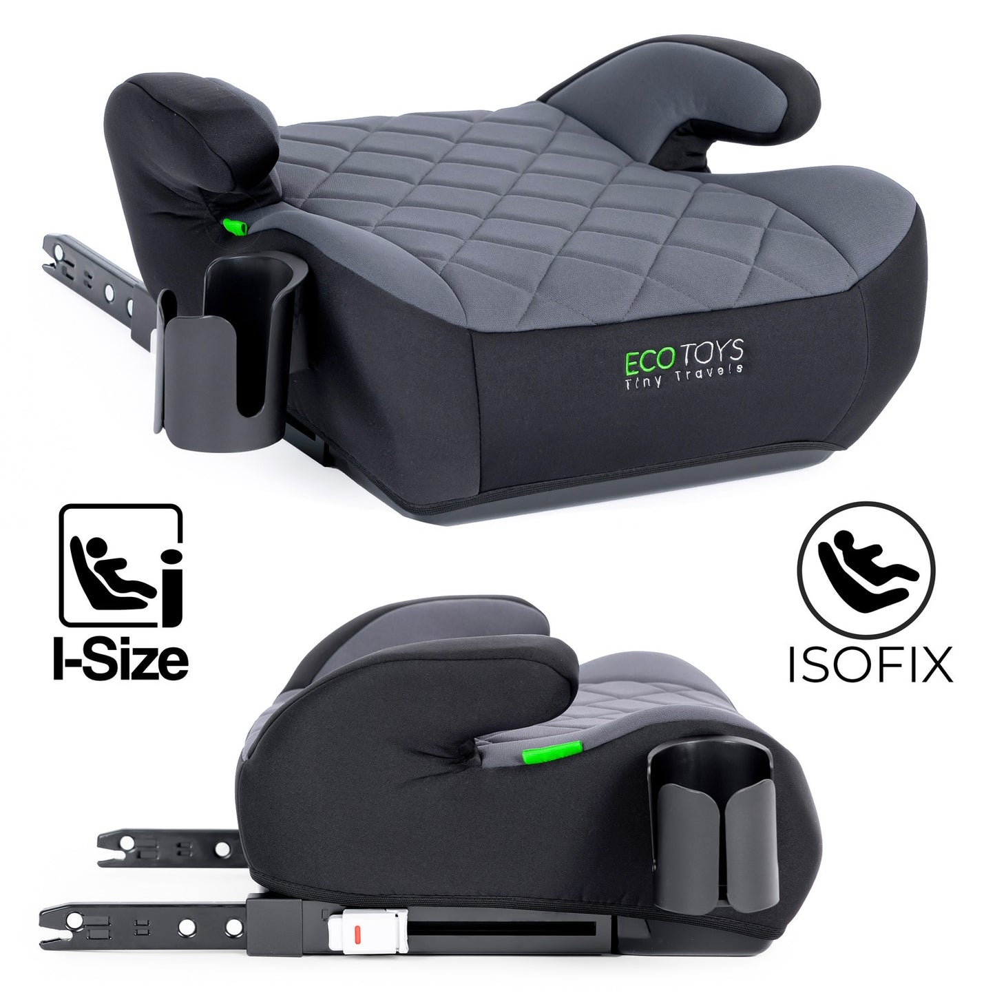 ISOFIX car seat base for children i-SIZE cup holder height 125-150 cm ECOTOYS