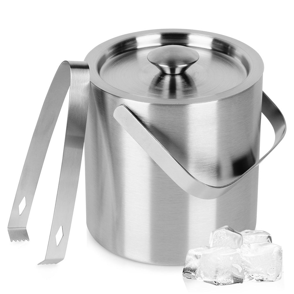 Ice Bucket with Tongs, Thermal Steel