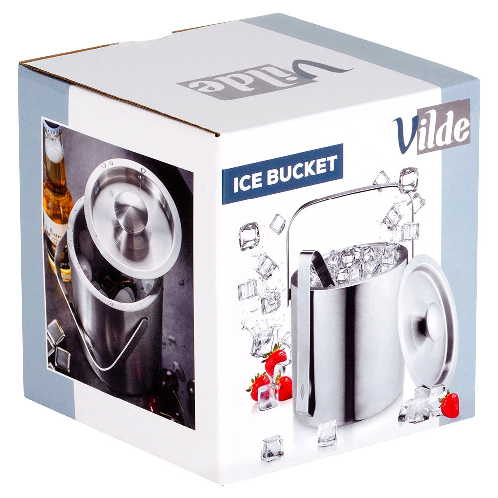 Ice Bucket with Tongs, Thermal Steel