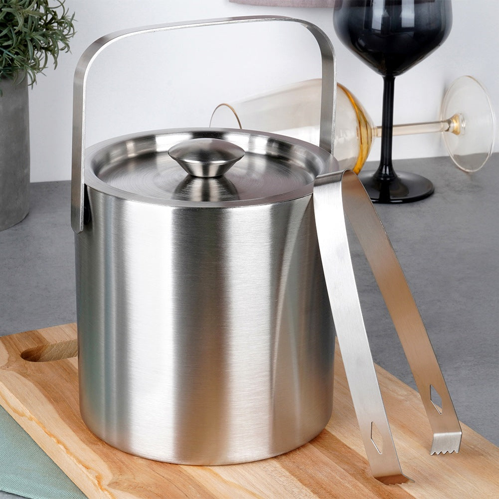 Ice Bucket with Tongs, Thermal Steel