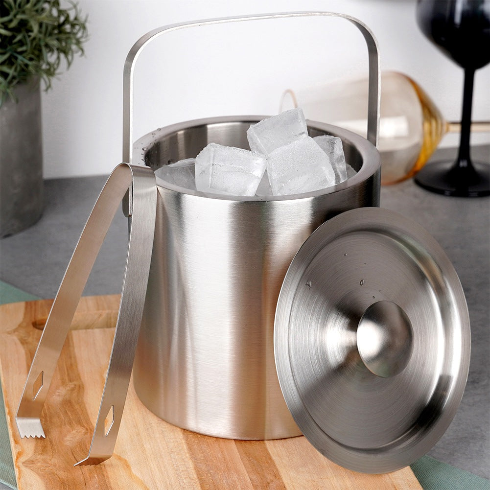 Ice Bucket with Tongs, Thermal Steel