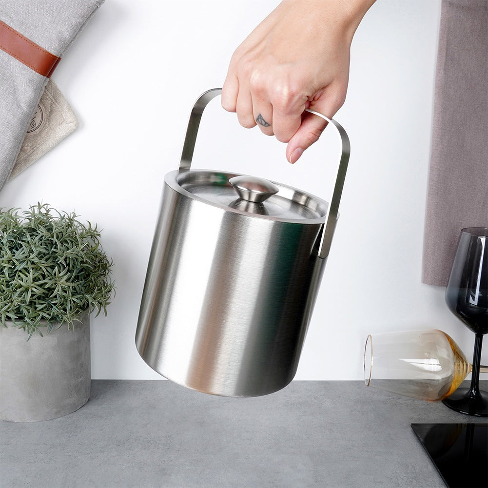 Ice Bucket with Tongs, Thermal Steel