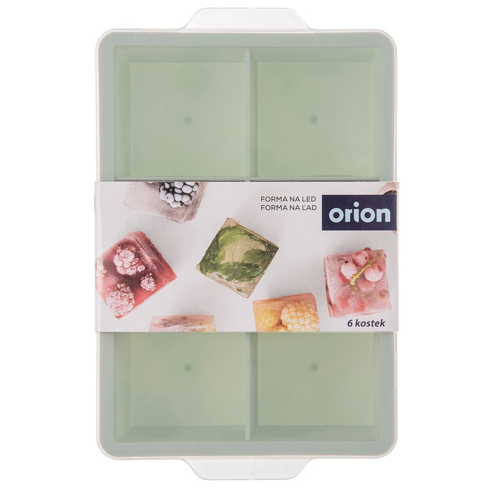 Ice Cube Tray with Lid, Silicone Green XXL 18.5x12x5 cm