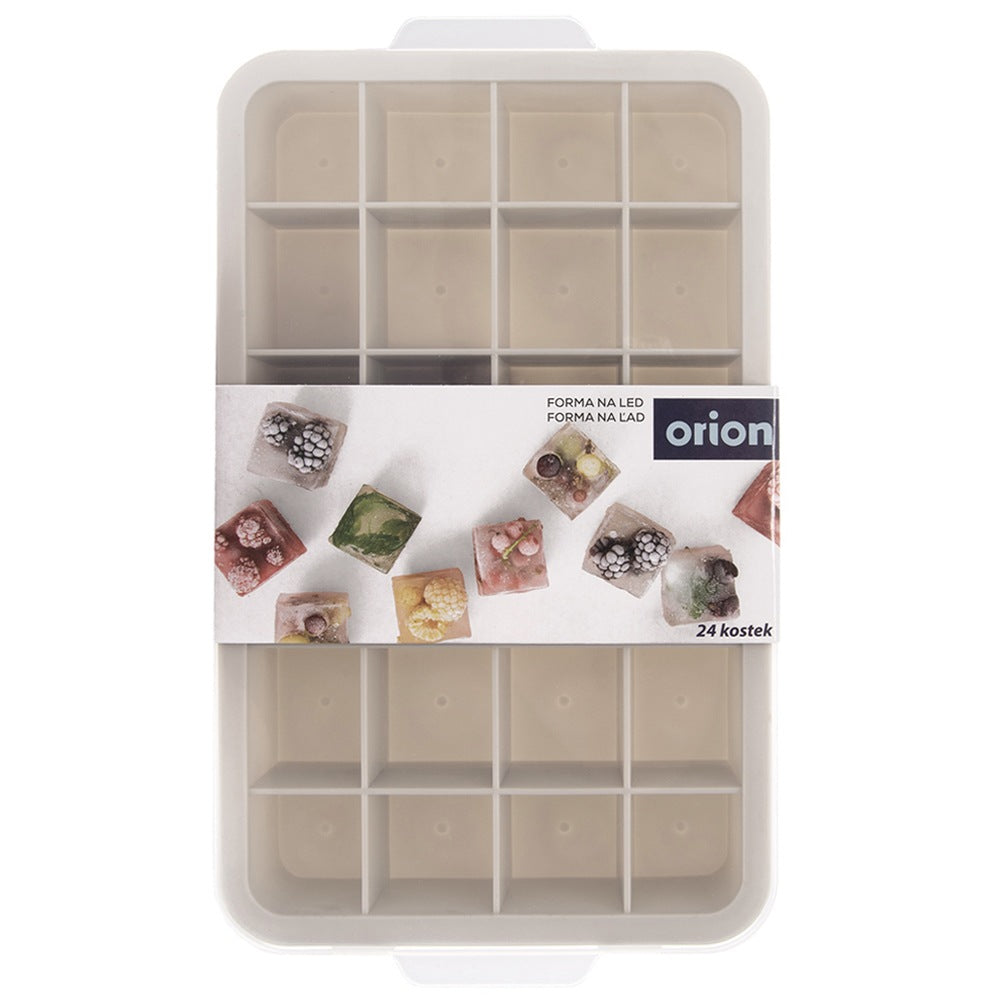 Ice Cube Tray with Silicone Lid, Beige, 22.5x13x3 cm