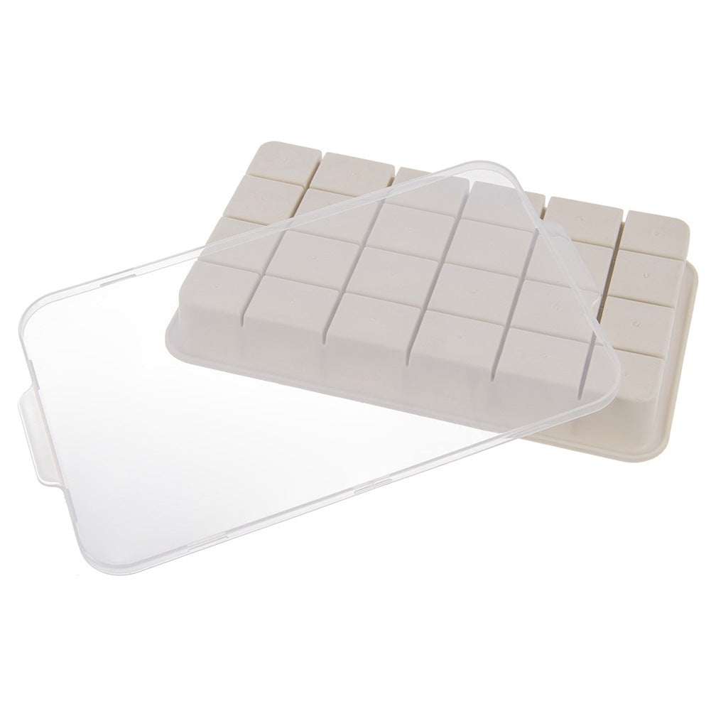 Ice Cube Tray with Silicone Lid, Beige, 22.5x13x3 cm