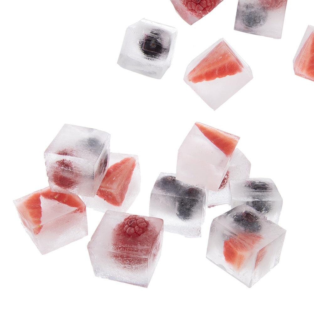 Ice Cube Tray with Silicone Lid, Green, 22.5x13x3 cm
