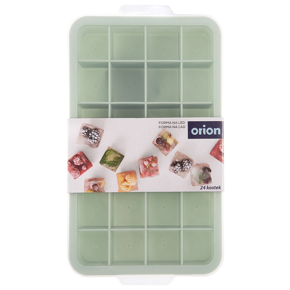 Ice Cube Tray with Silicone Lid, Green, 22.5x13x3 cm