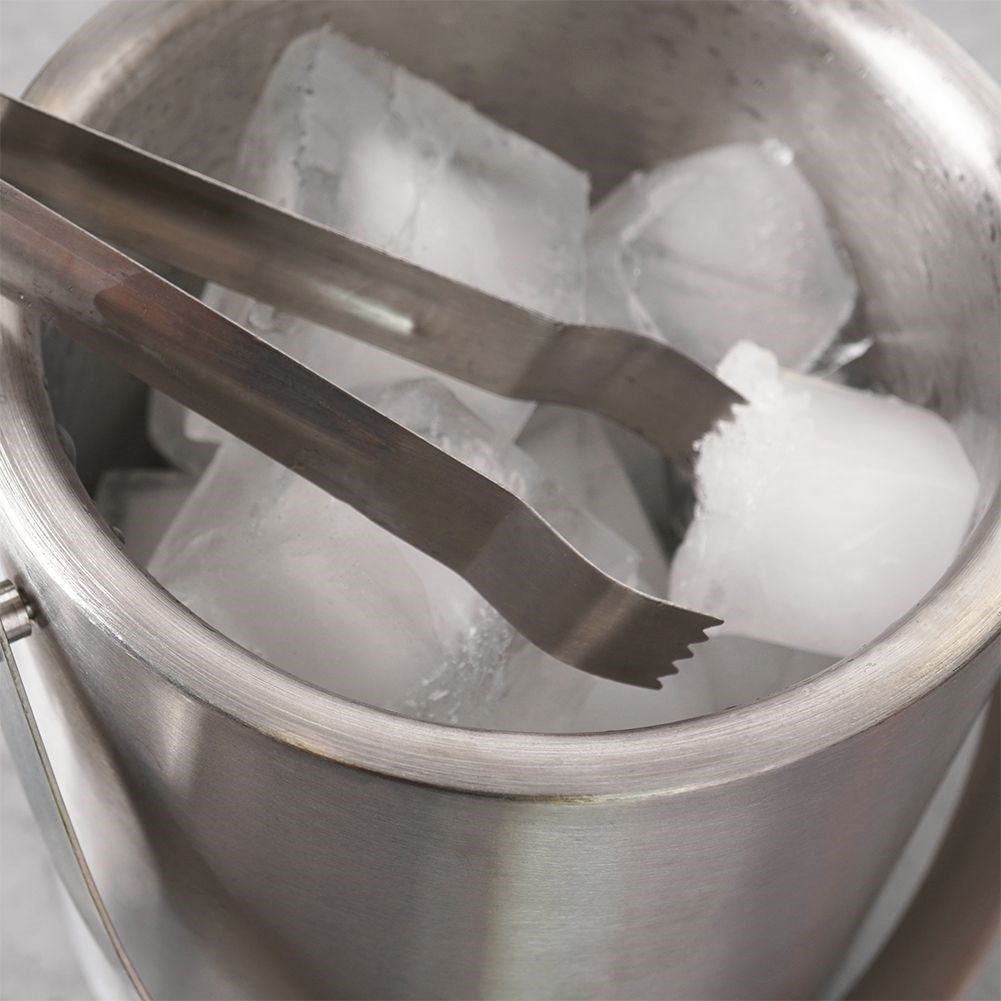 Ice container Stainless steel with lid and tongs