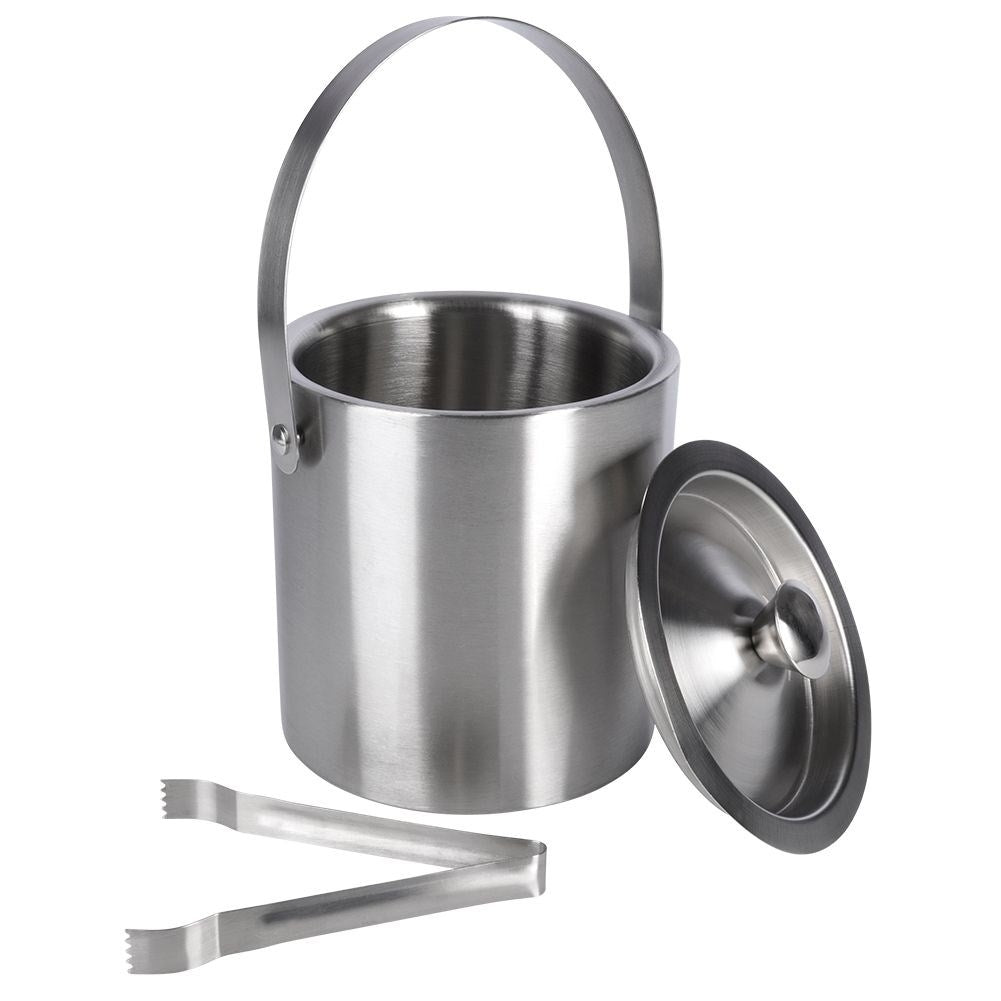 Ice container Stainless steel with lid and tongs