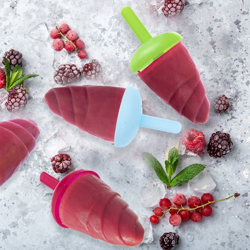 Ice cream molds with stand for 6 portions of homemade ice cream