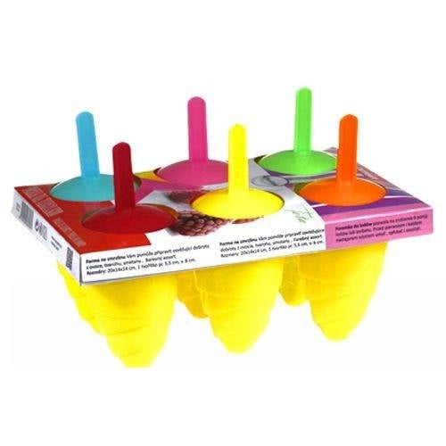 Ice cream molds with stand for 6 portions of homemade ice cream