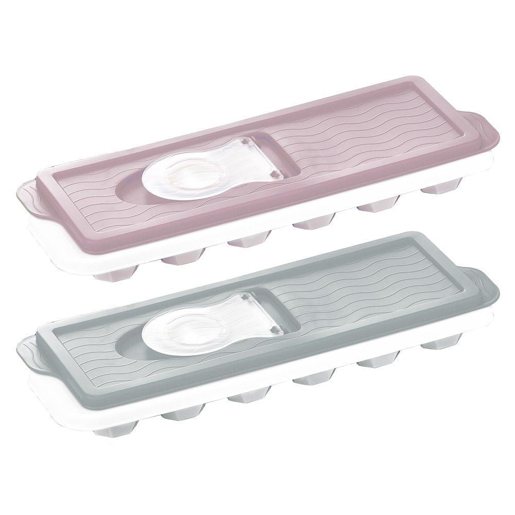 Ice cube mold with lid and easy filling, spill-proof transport