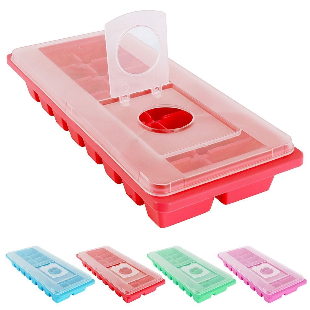 Ice cube mold with lid - spill-free and easy to fill