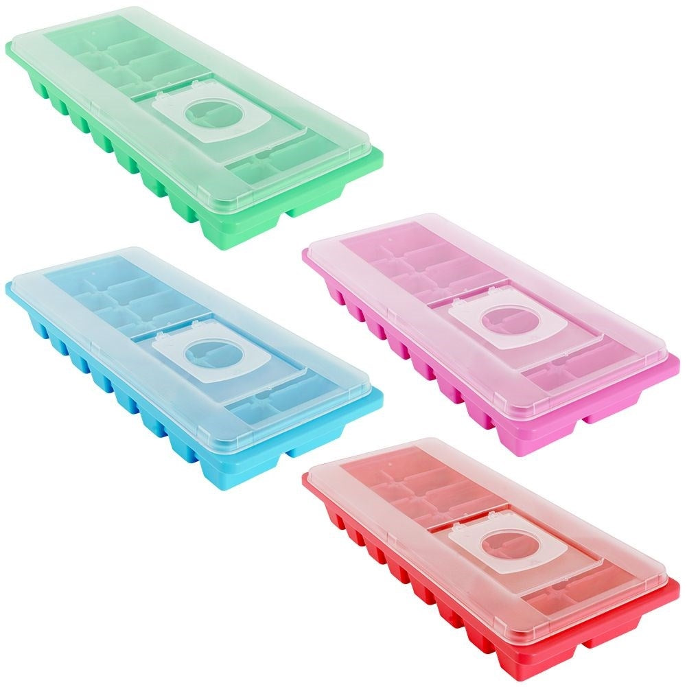 Ice cube mold with lid - spill-free and easy to fill