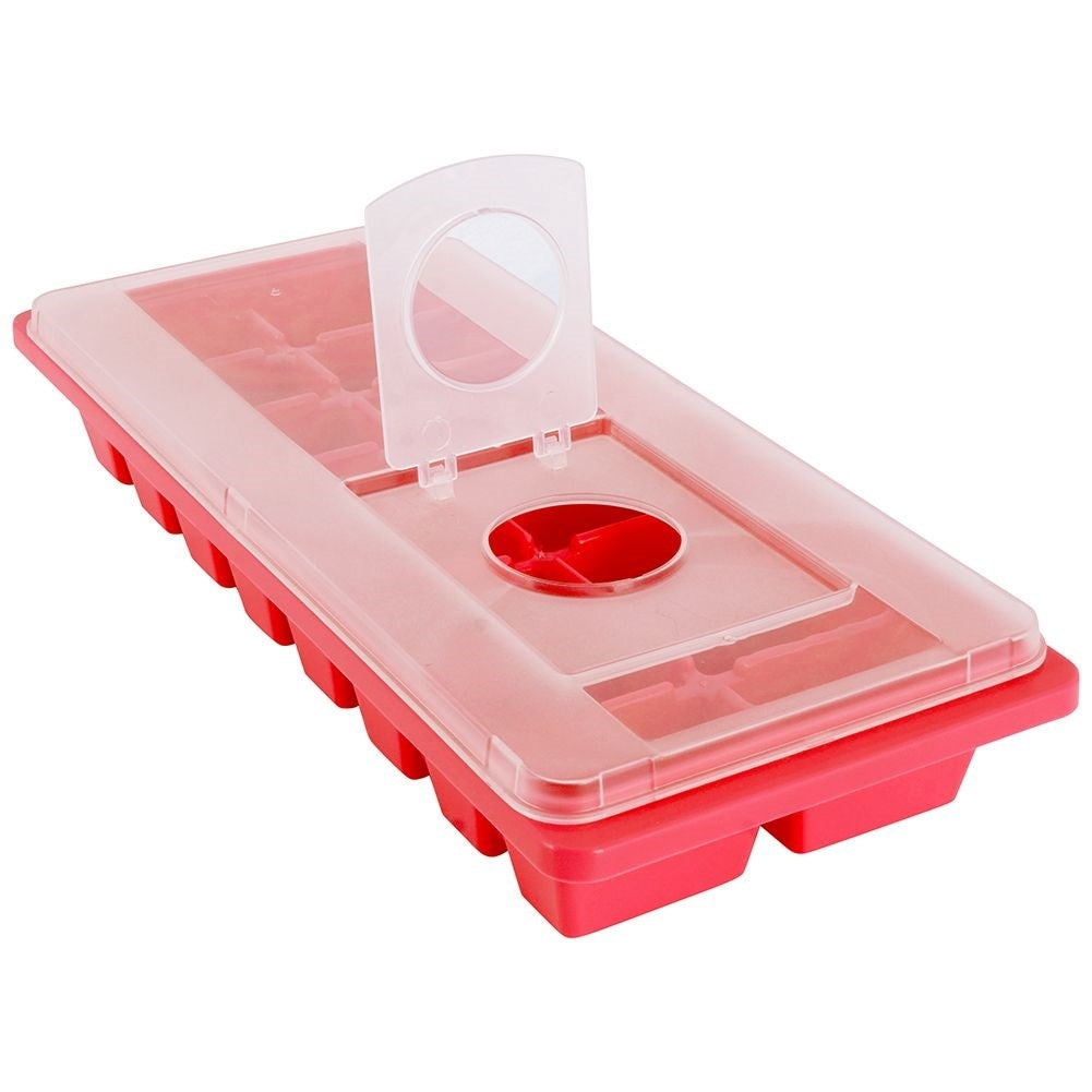 Ice cube mold with lid - spill-free and easy to fill