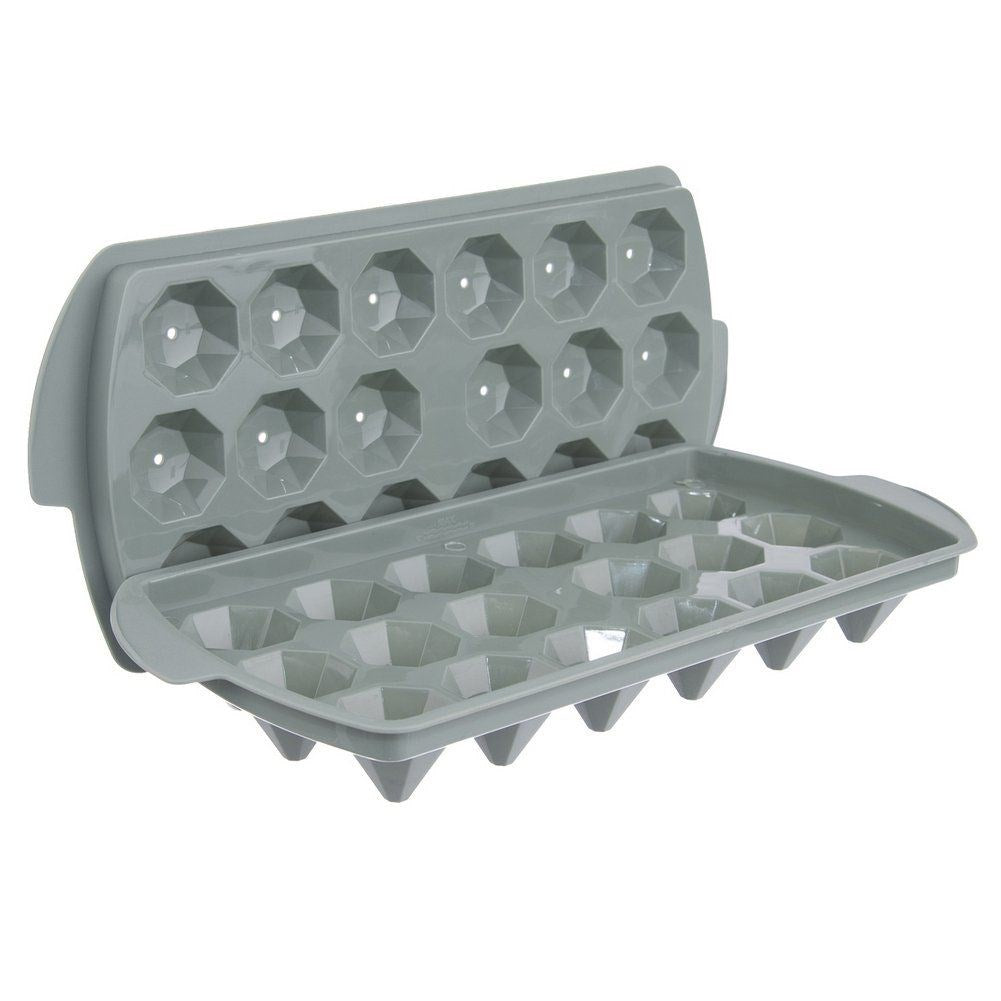 Ice cube tray with lid diamonds 26x12 cm