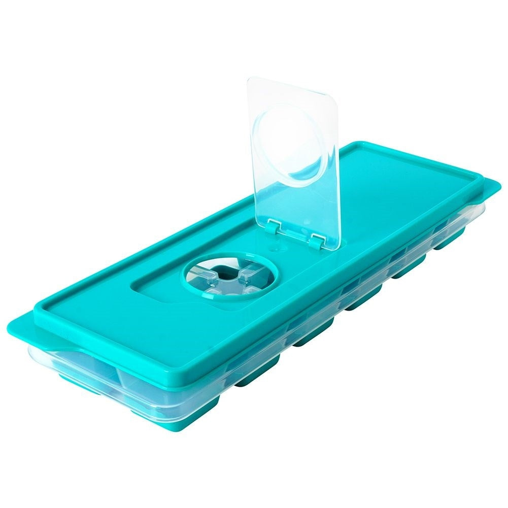 Ice mold: Practical lid, silicone base, 12 ice cubes