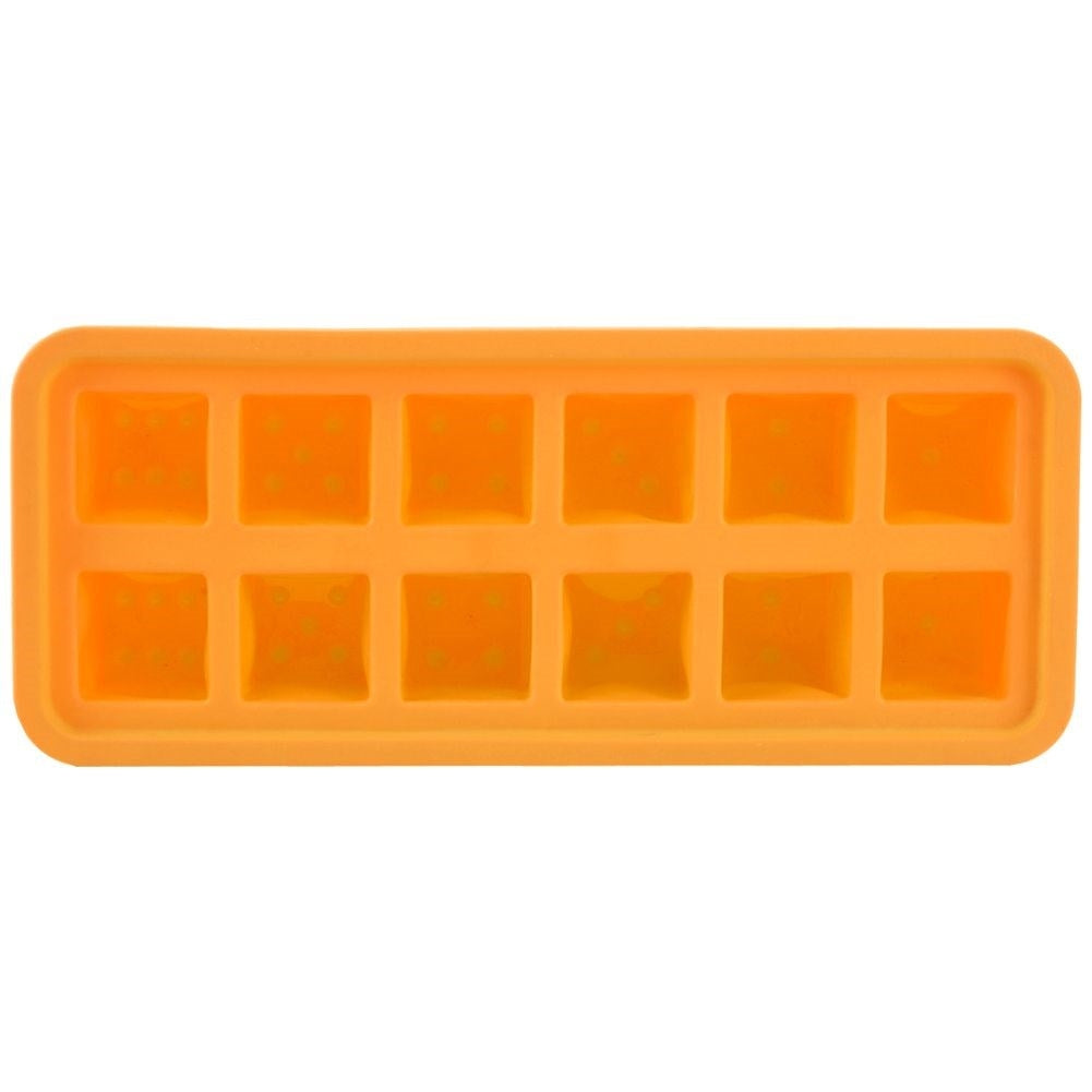 Ice mold for 12 cube-shaped ice cubes with engraved dots