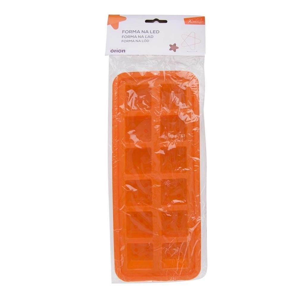 Ice mold for 12 cube-shaped ice cubes with engraved dots