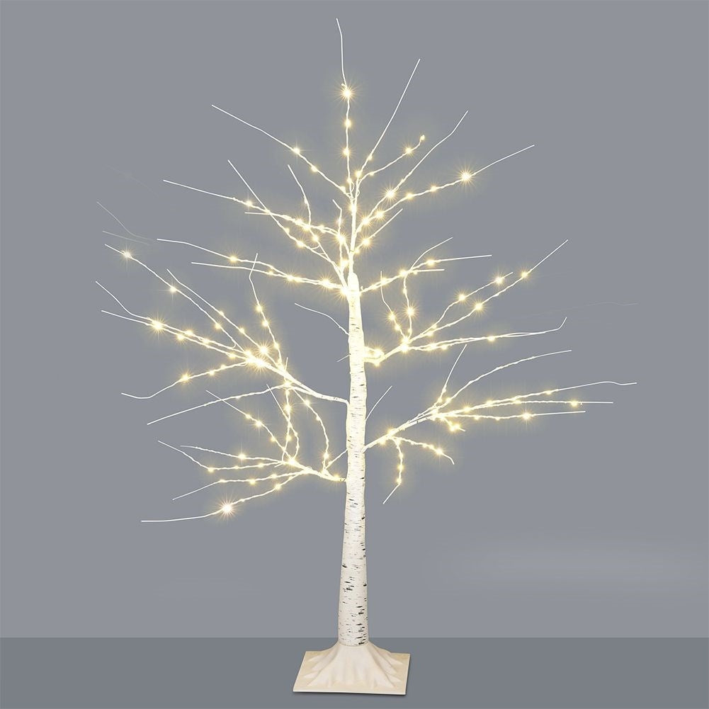Illuminated Birch tree with 189 LED lights for Christmas decoration