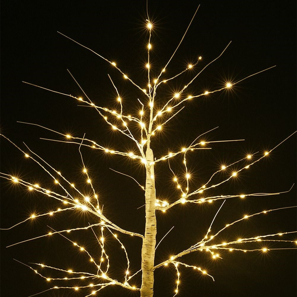 Illuminated Birch tree with 189 LED lights for Christmas decoration