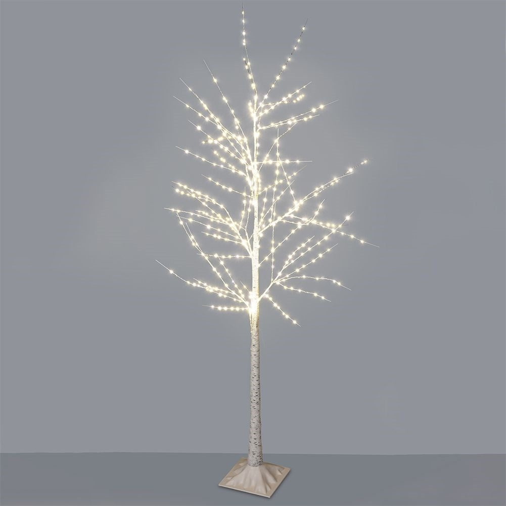 Illuminated Birch tree with 522 LEDs for Christmas decoration