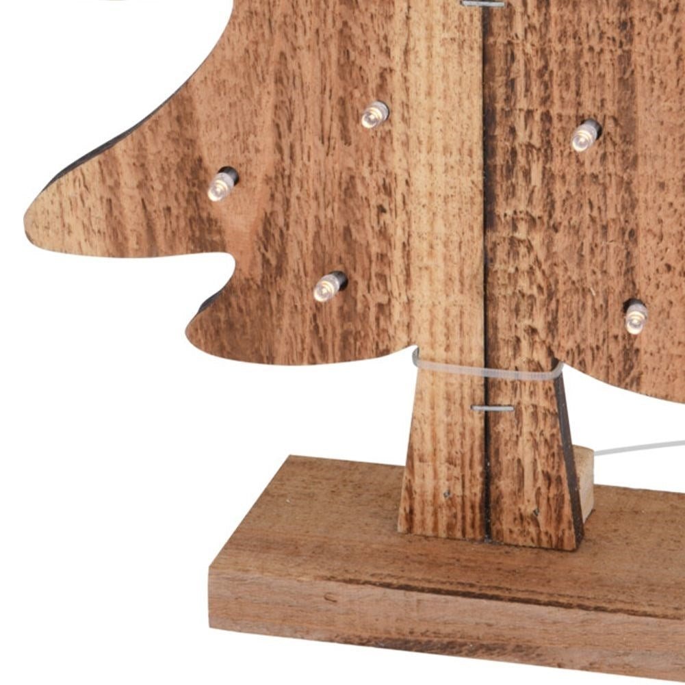 Illuminated Christmas tree 37.5 cm in wood with 14 LED lights