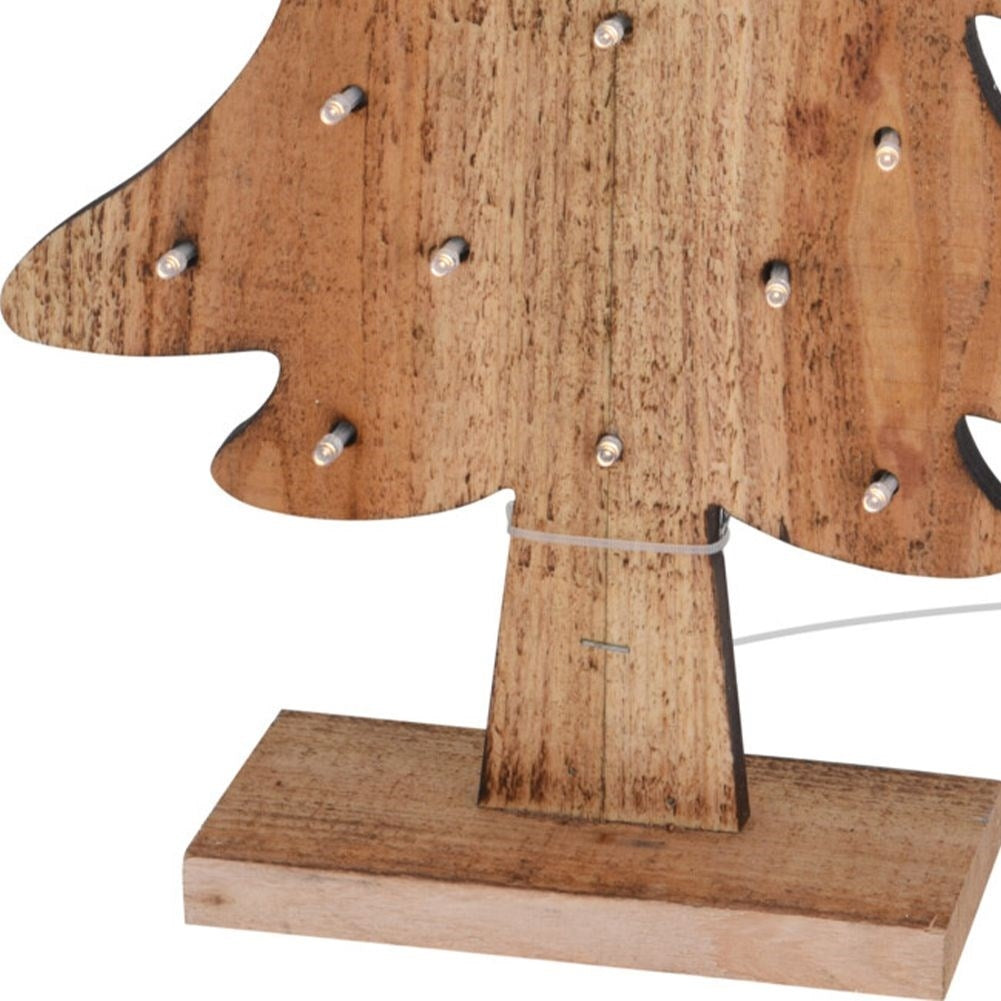 Illuminated Christmas tree 48 cm with 20 LED lights in wood
