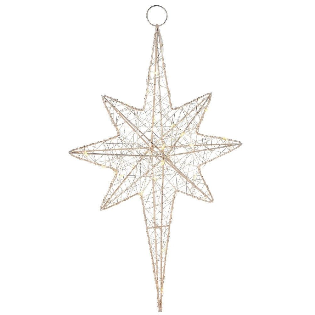 Illuminated gold star 21x35 cm with 30 LEDs for Christmas