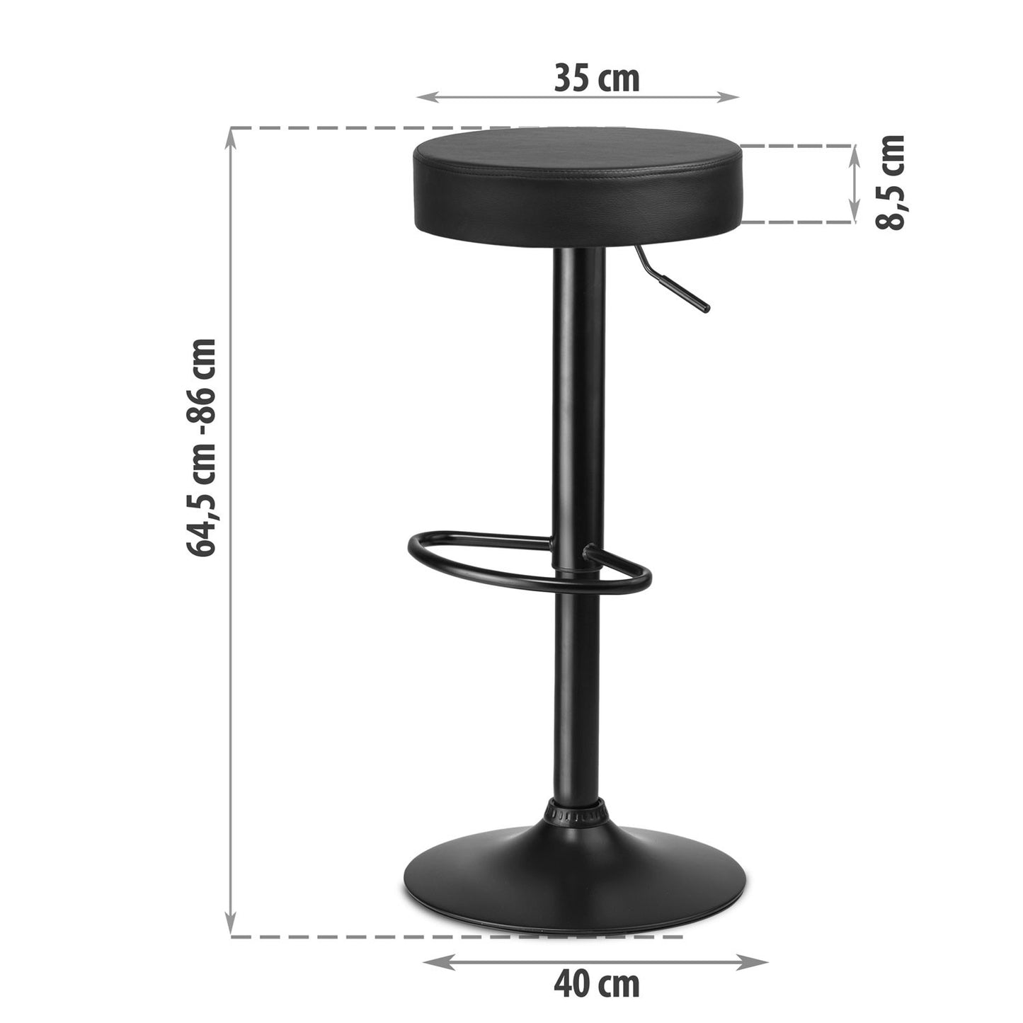 Imago bar stool, black