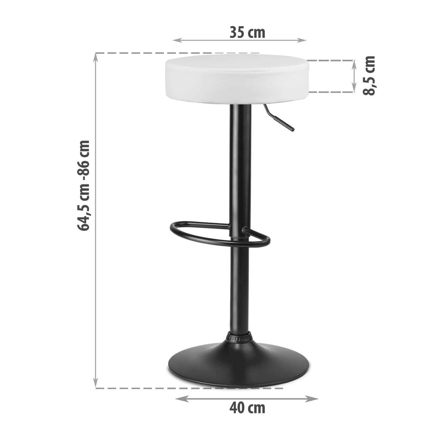 Imago bar stool white - 2 pcs