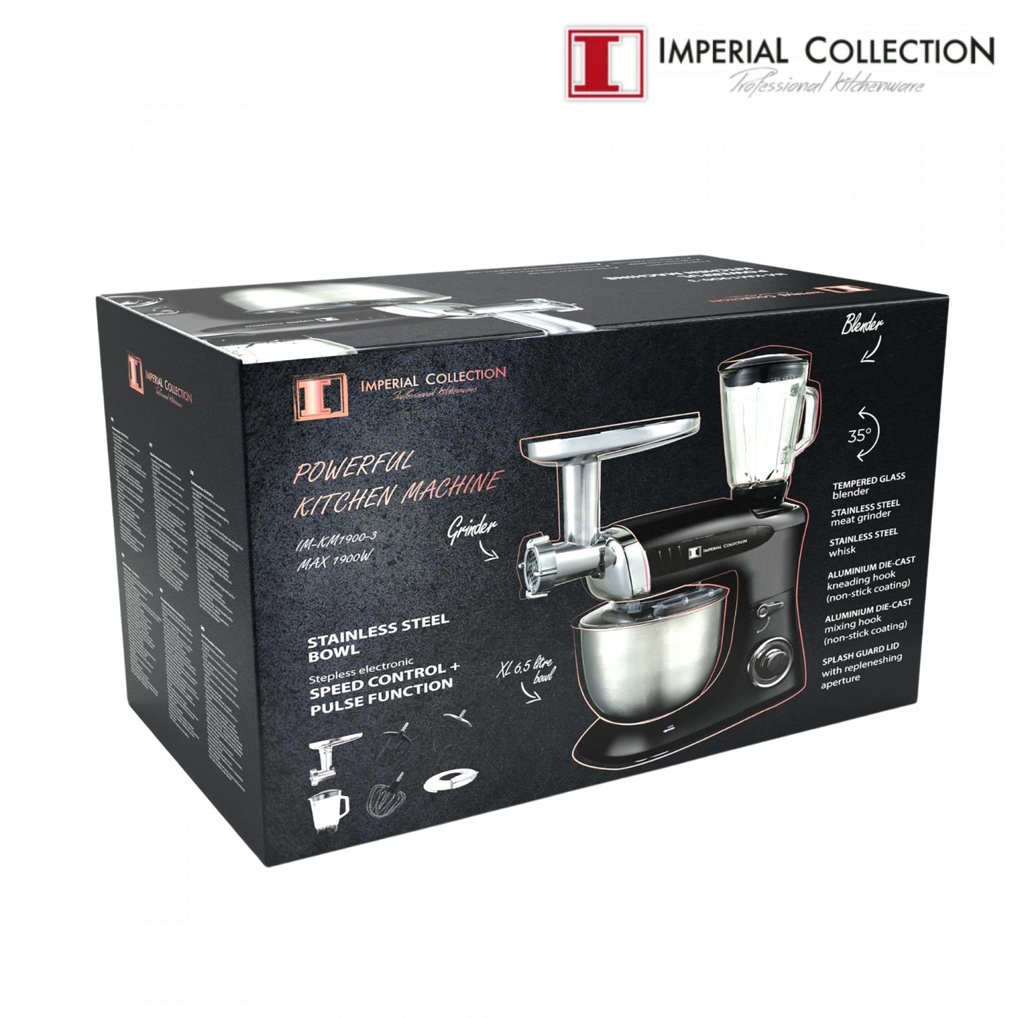Imperial Collection Multifunctional Stand Mixer, Blender, Meat Grinder Red